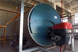 河北保定10噸燃氣蒸汽鍋爐，0.8MW燃氣熱水鍋爐運行現場